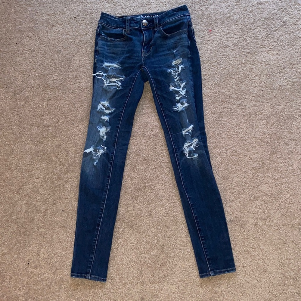 American eagle ripped jeans/jeggings size 00R